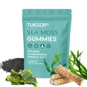 Organic Sea Moss Gummies,Black Seed Oil, Burdock Root, Ashwagandha & Bladderwrack,Herbal Energy,60 Gummies