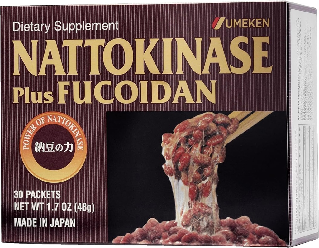 Nattokinase Plus Fucoidan για την υποστήριξη της κυκλοφορίας, 2500FU Natto, συμπληρώματα κυκλοφορίας αίματος, Odor δωρεάν & εύκολο να λάβει συμπλήρωμα Nattokinase, Okinawan Fucoidan, 1 μήνας προσφοράς, 30 κόμης, πακέτο του 1