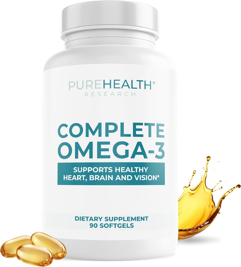 PUREHEALTHTH Tamam Omega 3 Fish Oil Softgels - Omega-3 Fatty Acid Supplements- EPA DHA Supplement - Non-GMO- 90 Soft Gels
