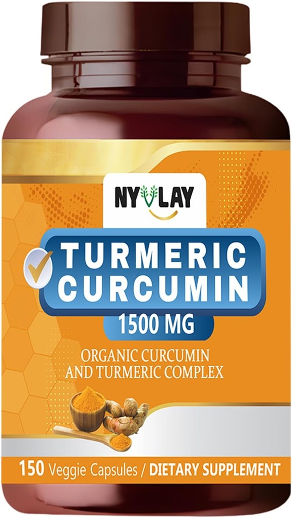 Turmeric Curcumin 1500 MG 150 Capsules | Diyetsel Tamam | Ekstra Kuvvet Doğal Formülasyon | Destek Güçlü ve Enerji