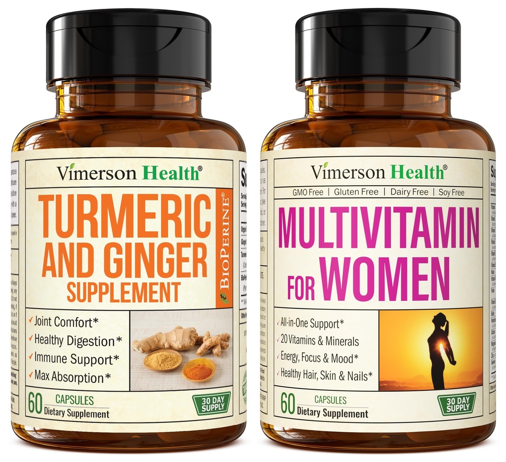 Turmeric συμπλήρωμα και Ginger Root κοινή υποστήριξη συμπλήρωμα & πλήρης πολυβιταμίνη για τις γυναίκες