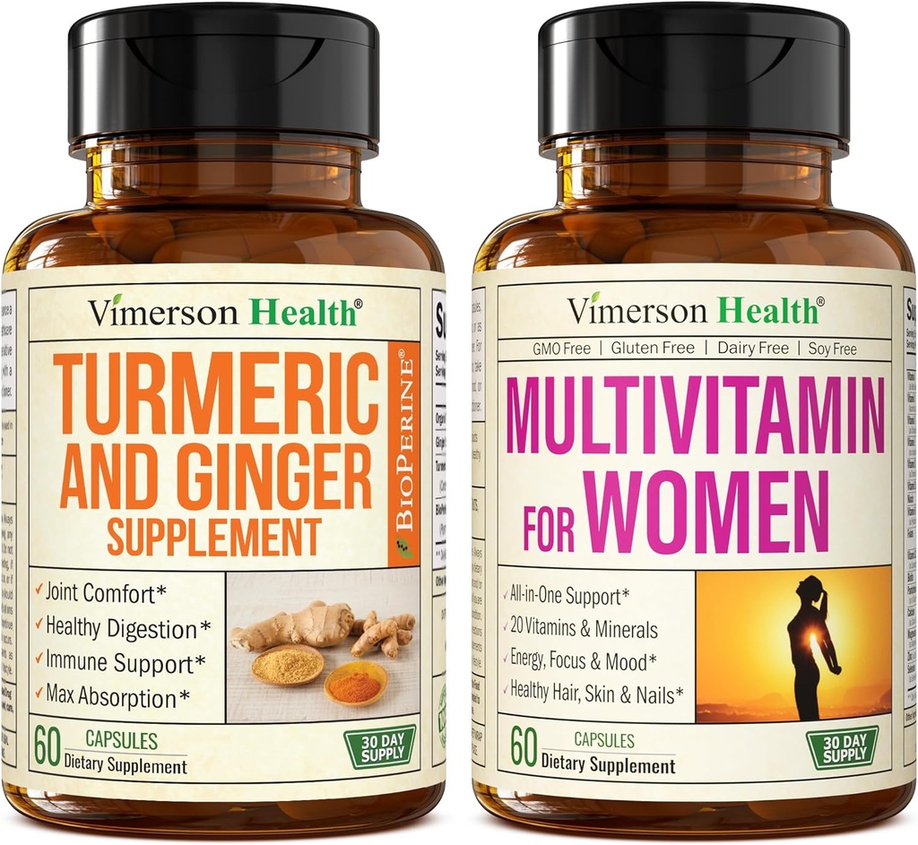 Turmeric Supplement ve Ginger Root Joint Support Supplement & Complete Multivitamin for Women
