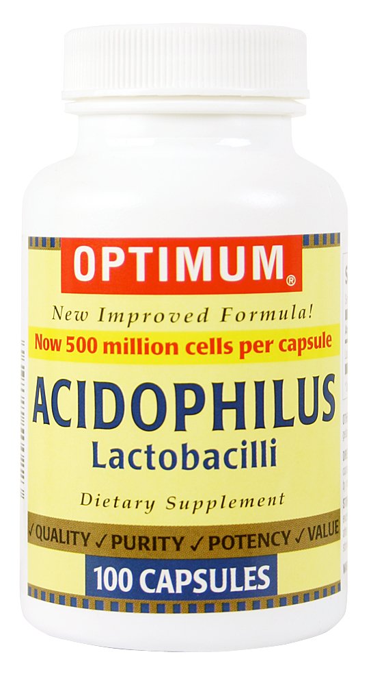 Optimum Asitofilius Lactobacilli Capsules, 100 Kont (Pack of 2)