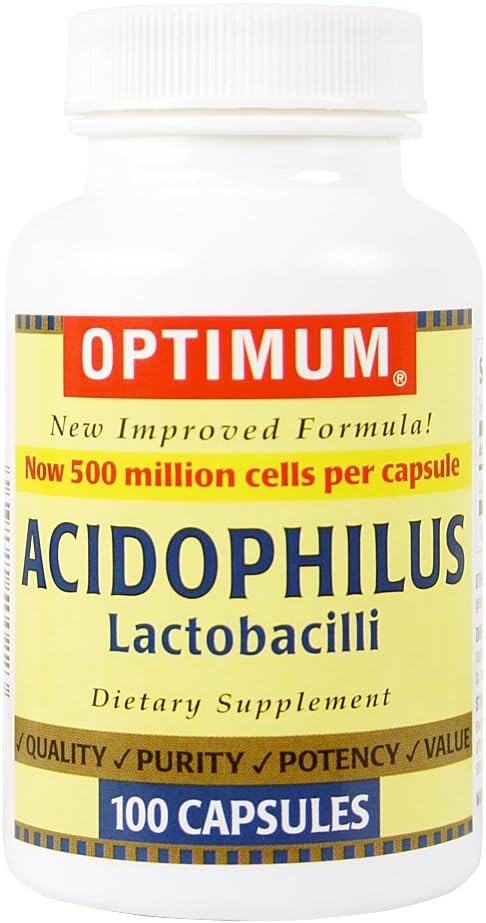Optimum Asitofilius Lactobacilli Capsules, 100 Kont (Pack of 2)