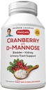 ANDREW LESSMAN Cranberry με D-Mannose - 180 κάψουλες - Υποστηρίζει την κηλίδωση, το νεφρό και την ουρολοίμωξη. Υψηλή ισχύς Standardized Cranberry συμπυκνωμένο και D-Mannose. Εύκολο να καταπιείτε κάψουλες