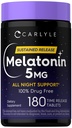 Carlyle Melatonin 5 mg | 180 Sustained Release Tabletler | Bütün Gece Desteği Tamam | Vegan, Non-GMO, Gluten Free Formula