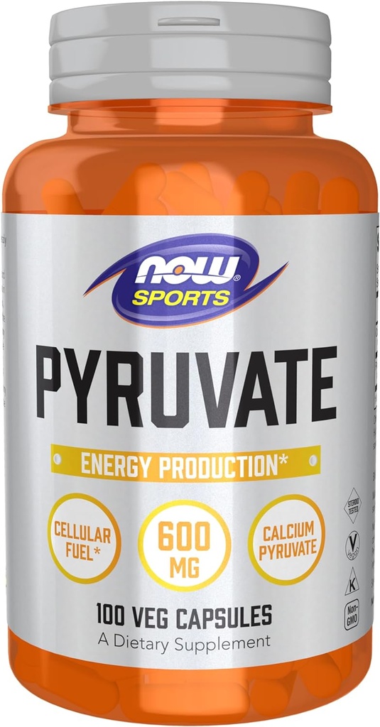 Şimdi Gıda Spor Beslenme, Pyruvate (Pyruvic Acid) 600 mg, Enerji Üretimi*, 100 Veg Capsules