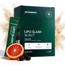 OxyEnergy LIPO Slash 16-σε-1 συμπλήρωμα απώλειας φυσικού βάρους για γυναίκες και άνδρες, υποστηρίζει την υγεία των ούλων, GLP-1 Ενεργοποίηση & διαχείριση βάρους, Vegan, χωρίς γλουτένη, μη GMO, 30 συσκευασίες, πορτοκαλί γεύση