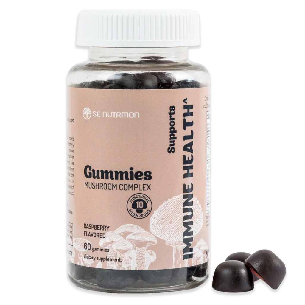 10‑Mushroom Blend Gummies (Fruiting Bodies) – Clean, Natural, Vegan, Non‑GMO Gummy – Daily Immune, Focus, Energy & Brain Support – Daily Adaptogen Chewables – 60 Gummies – Made in USA