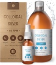Premium Colloidal Silver ● Optimal Concentration Formula, Smaller Parçacıklar, Daha İyi Sonuçlar ● Laboratuvar Onaylı ● Sıvı Gümüş Avrupa'da Yapılmış ve Ebook (34 fl oz)