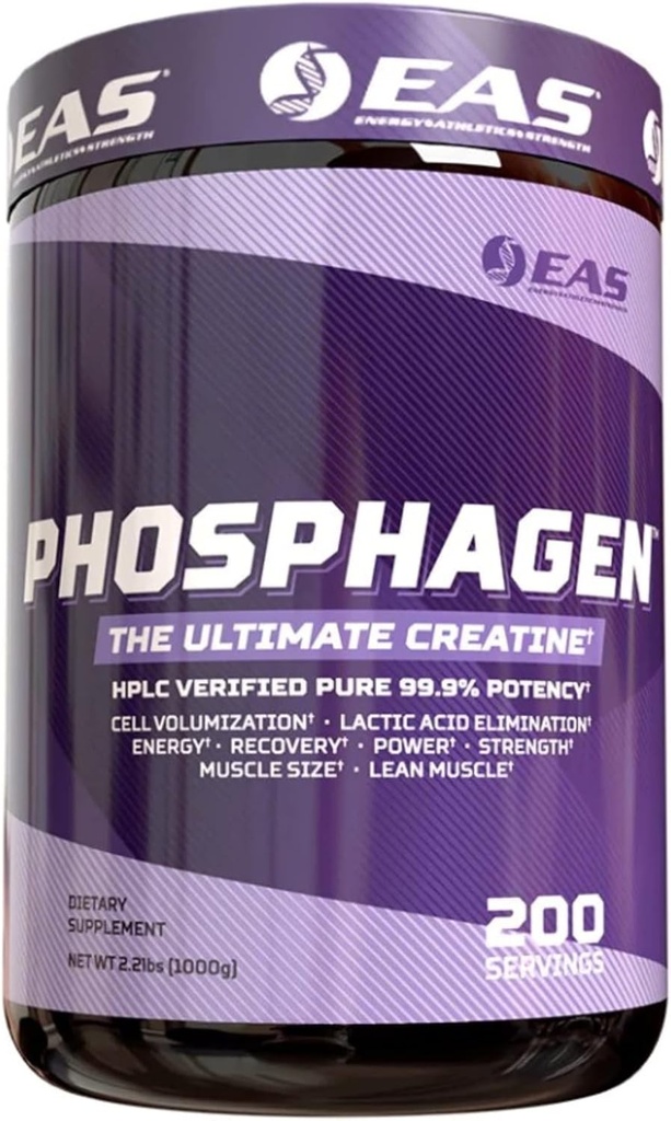 EAS Phosphagen Ultimate Tinatine Toz | Güç, Güçlü, Kas Boyut ve Hücre Volumization | Pure 99.9% Potency | 200 Hizmet (Unflavored)
