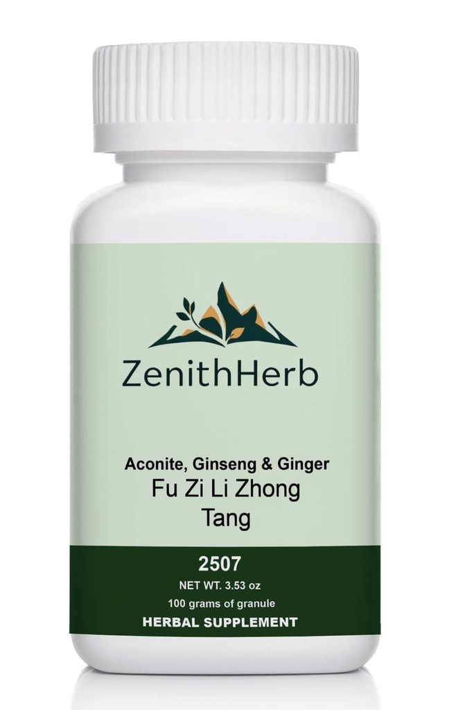 ZenithHerb-Fu Zi Li Zhong Tang Herbal Supplement, Aconite Ginseng and Ginger, 100 Grams Granule/Bottle