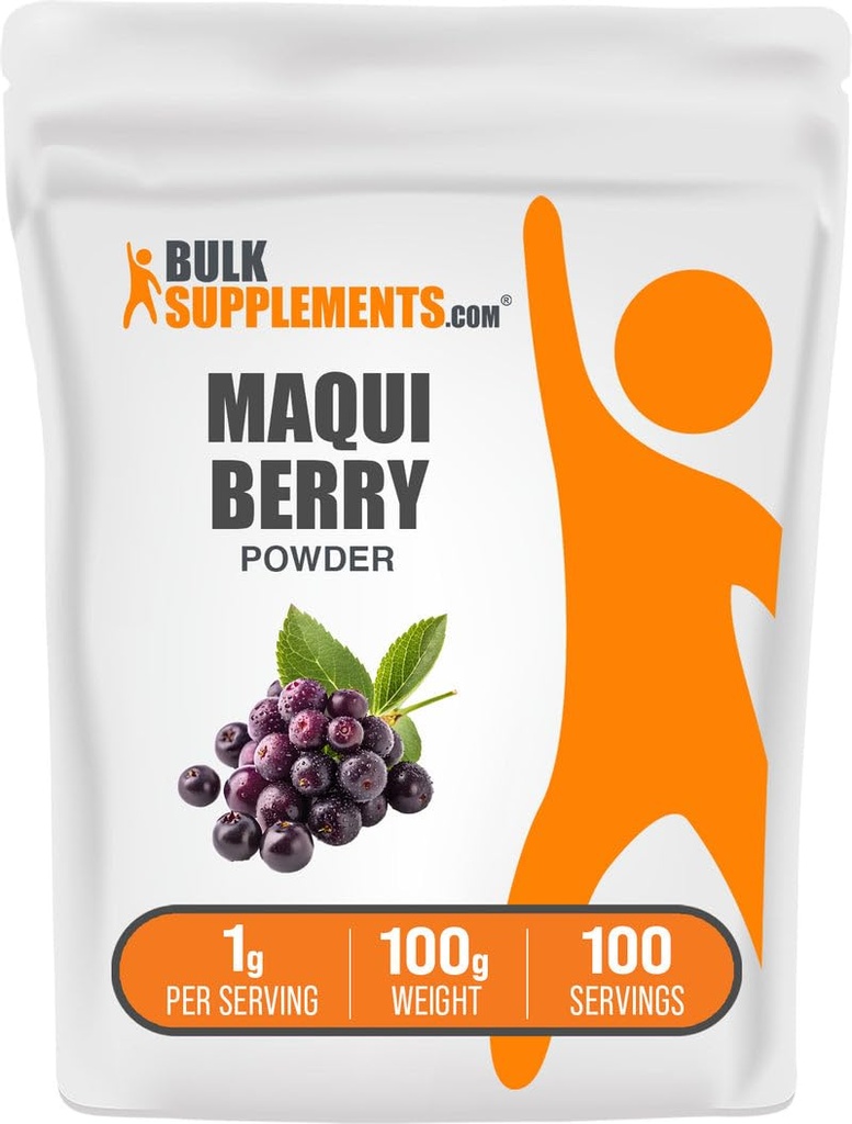 BulkSupplements.com Maqui Berry Powder - Maqui Berry Fruit Powder, Herbal Supplement - Gluten Free, 1g per Serving, 100g (3.5 oz) (Pack of 1)
