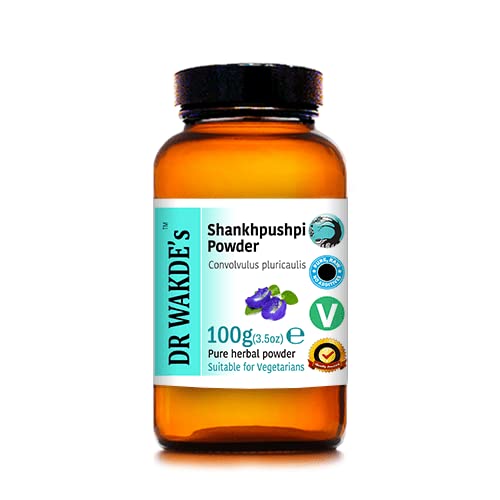 DR WAKDE's Shankhpushpi Powder (Convolvulus pluricaulis) - 100g (3.5oz) | Pure, Raw & Dried Powder | Ayurvedic Herb | Vegan |