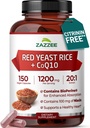 CoQ10 ile Ekstra Kuvvetli Red Yeast Rice - 20X Yoğun 1200 mg Red Yeast Rice Supplement ile Niacin CoQ 10 ve BioPerine ile Geliştirilmiş Abors - Non-GMO Vegan & ISO Lab Tested (75 Hizmet)