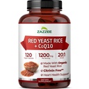 CoQ10 ile Ekstra Kuvvetli Red Yeast Rice - 20X Yoğun 1200 mg Red Yeast Rice Supplement ile Niacin CoQ 10 ve BioPerine ile Geliştirilmiş Abors - Non-GMO Vegan & ISO Lab Tested (75 Hizmet)