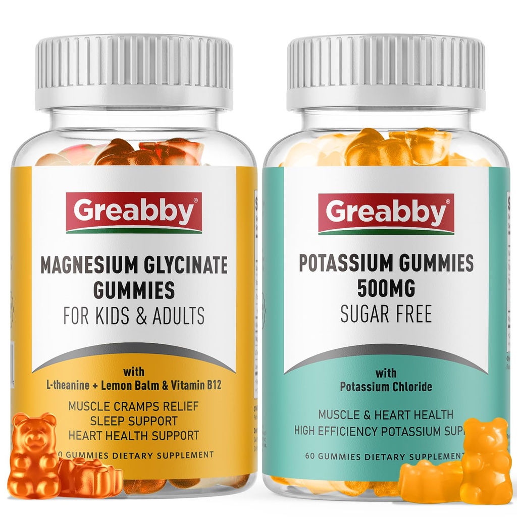 Potasyum Magnezyum Gummies, Pyum Klor 500 mg, Magnezyum Glycinate 300 mg, Aile Için Mineral Supplements