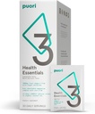Puori P3 Health Essentials - Πολυβιταμίνες για άνδρες και γυναίκες - 30 Σερβιέτες - Ωμέγα 3, Βιταμίνη D, Μαγνήσιο, Ψευδάργυρος - Multi-Nutrient για εγκεφάλους και ενέργεια