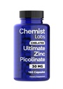 Ultimate Zinc Picolinate 30mg - 180 Capsules - Fast-Absorbing - 6 Month Supply - Vitamin Zinc Picolinate Supplements - Immune Support, Colds, Skin Health - Foundational Mineral - Vegetarian Capsules