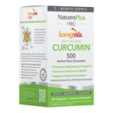 NaturesPlus PRO Longvida Curcumin 500 mg - 60 Capsules - Sağlıklı Serbest Radikal Korumayı Teşvik - Non-GMO, Vegan & Gluten Ücretsiz - 60 Hizmetler