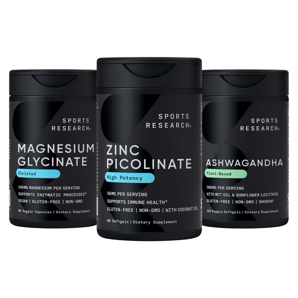 Sports Research® Multivitamins Pack - The Dynamic Combo of Zinc, Magnesium and Ashwagandha for Reproductive Function, Restful Sleep and Muscle Growth