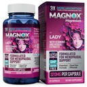 MAGNOX Lady Magnezyum Supplement | Menopause and PMS Support Supplement for Women | Kompleks Magnezyum with Vitamins B6, B1, B12, D, çinko | High-Abions Dead Sea Organic | 60 Capsules