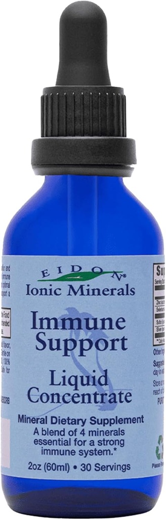 Eidon Immune Support Supplement Liquid Concentrate - Immune Booster Mineral Drops with Zinc, Selenium, Sulfur, Support & Maintain Immune System, Bioavailable, No Preservatives or Additives - 2 oz