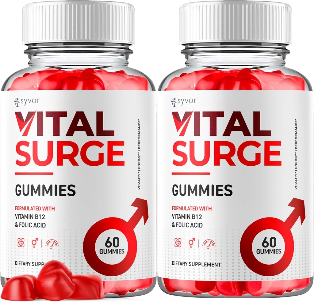 (2 πακέτο) Vital Surge Gummies, Επίσημη Vital Surge Μέγιστη δύναμη 1000MG Advanced συμπλήρωμα Gummies, VitalSurge Mens Detox Supplement, Vitasurge Gomitas Chews με φυσικά συστατικά (120 Gummies)