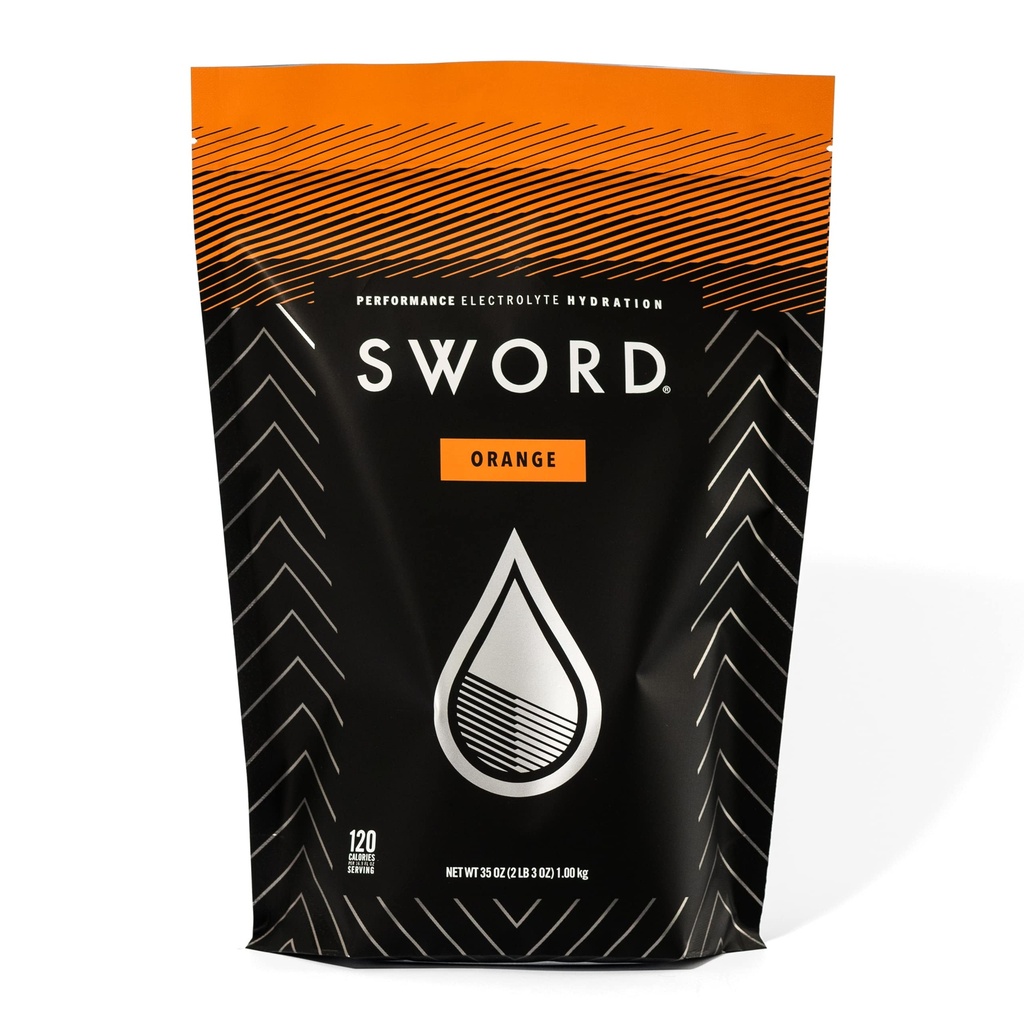 SWORD PERFORMANCE Electrolyte Replenisher Powder Drink Mix, Orange, 30-Serving Resealable Bag w/Scoop