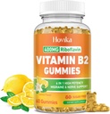 Vitamin B2 Gummies Riboflavin 400mg Supplement for Men & Women - Pure Magnesium, Ashwagandha, CoQ10, Omega 3, Vitamin B12 - Migraine Relief & Energy, Nervous System Support - Sugar Free, 60 Count