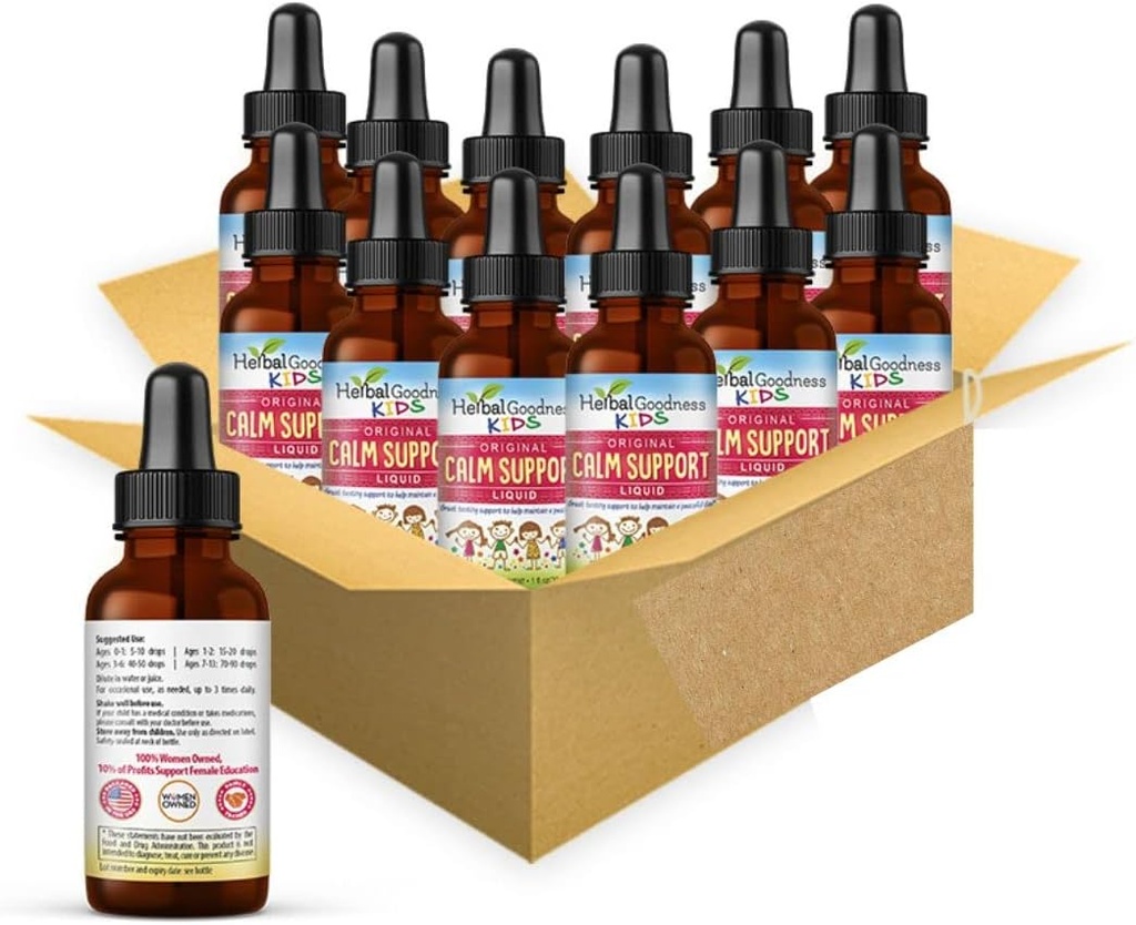 Herbal Papaya Kids Calm, Magnezyum Glycinate, Magnezyum Citrate, Çocuklar Multivitamin - Çocuklar için Magnezyum - 1oz Şişe, 12 Birimler