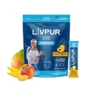 LIVPUR Electrolyte Drink Mix, Instant Hydration Powder with Vitamin C, B6, B12 & Essential Amino Acids for Muscle Support & Immune Health, Sports Essentials, Peach Mango Flavor, 15 Stick Packs