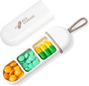 Toplive Travel Pill Organizer, Portre Pill Konteyner Mini Günlük Pill Organizer, Small Pill Case Travel Medicine Organizer Pocket Vitamin Supplement Fish Oil Box, White Grey