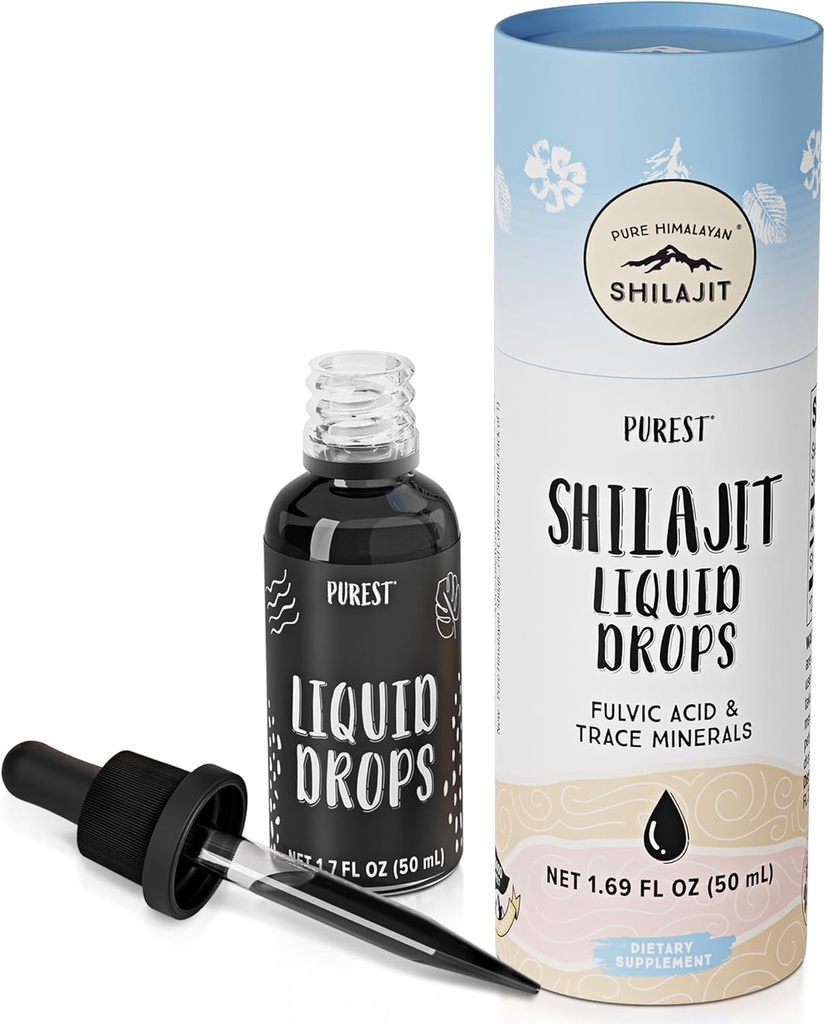 Saf Himalaya Shilajit ® Liquid Drops - Shilajit'in En Saf Formu, Immune Support, Energy Boost, Anti-Aging - Natural Trace Minerals & Fulvic Acid (50 ml)