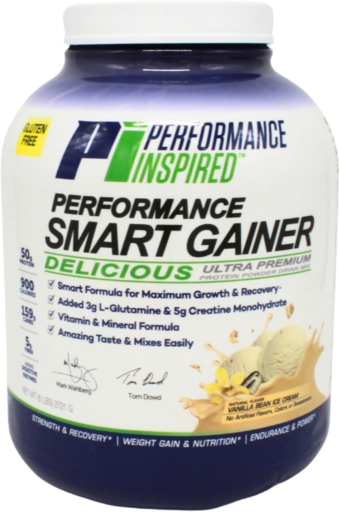 Performans İlham verici Beslenme Akıllı Kitleleri – 50G proteini, 900 Calories, Tinatine, L-Glutamine & Digestive Enzymes – Kas Büyüme ve Kurtarma – Vanilla Bean Dondurma – 6 lb