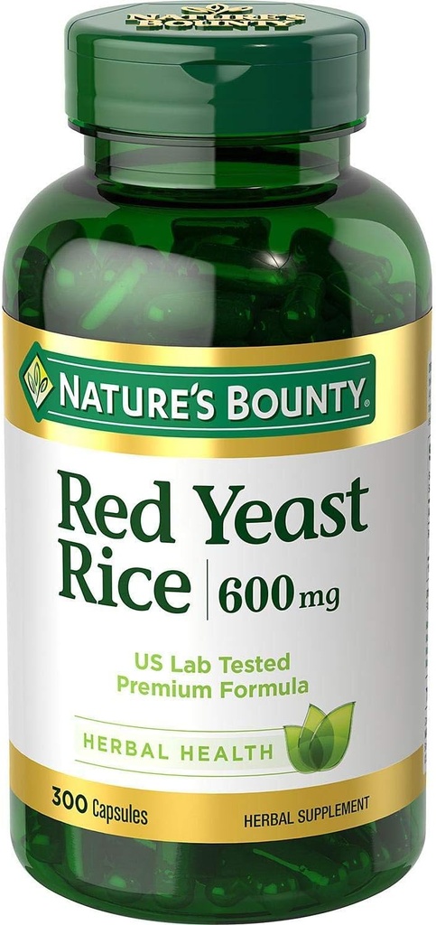 Nature's Bounty Red Yeast Rice 600 mg Capsules 250 ea (Pack of 2)