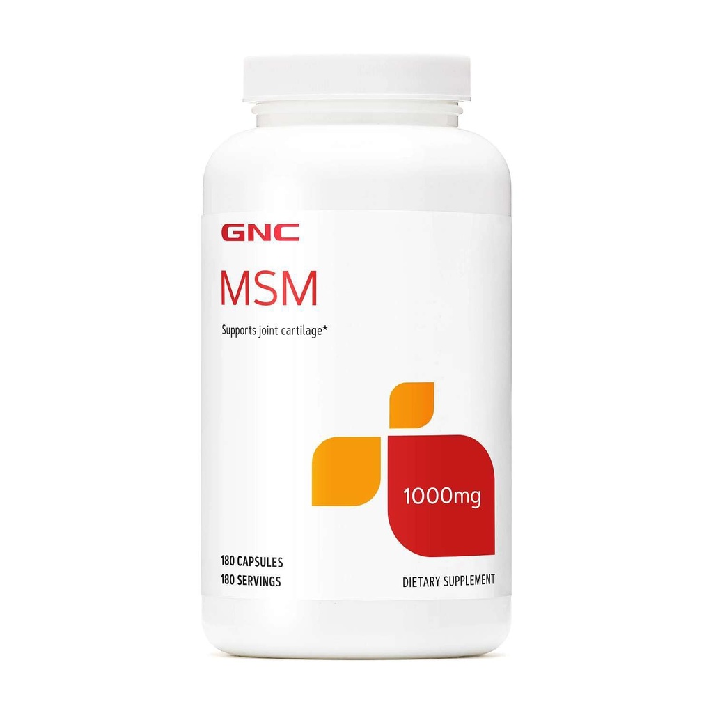 GNC MSM 1000mg Supplement, Supports Healthy Joint Cartilage, 180 Servings