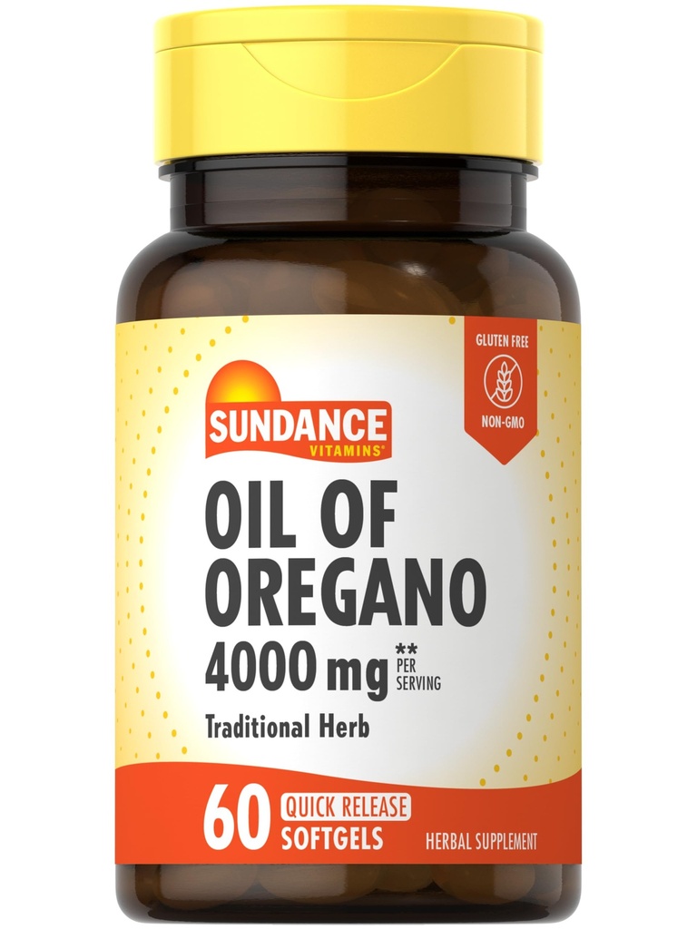 Oregano 4000 mg Softgels | 60 Pills | Geleneksel Herbal Supplement | Non-GMO ve Gluten Ücretsiz Formula
