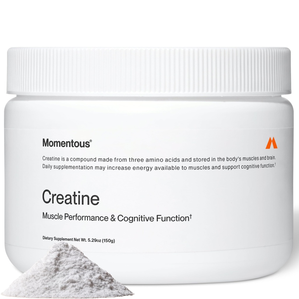 Momentous Creatine Monohydrate Powder - Creatine Powder - Υποστηρίζει δύναμη, Lean μυών, & Recovery για άνδρες και γυναίκες - NSF Certified for Sport - 5 g ανά υπηρεσία - 30 Υπηρεσίες