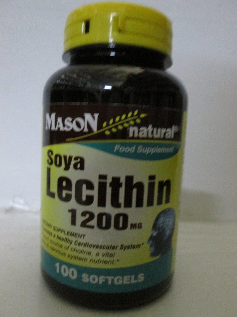 MASON NATURAL Lecithin 1200 mg - Sağlıklı Cardiovascular Sistemi, Liver ve Reproductive Health, 100 Softgels