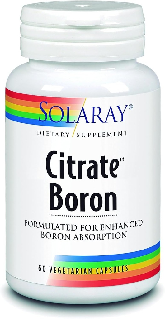 Solaray Biocitrate Boron Supplement, 3 mg, 60 Kont