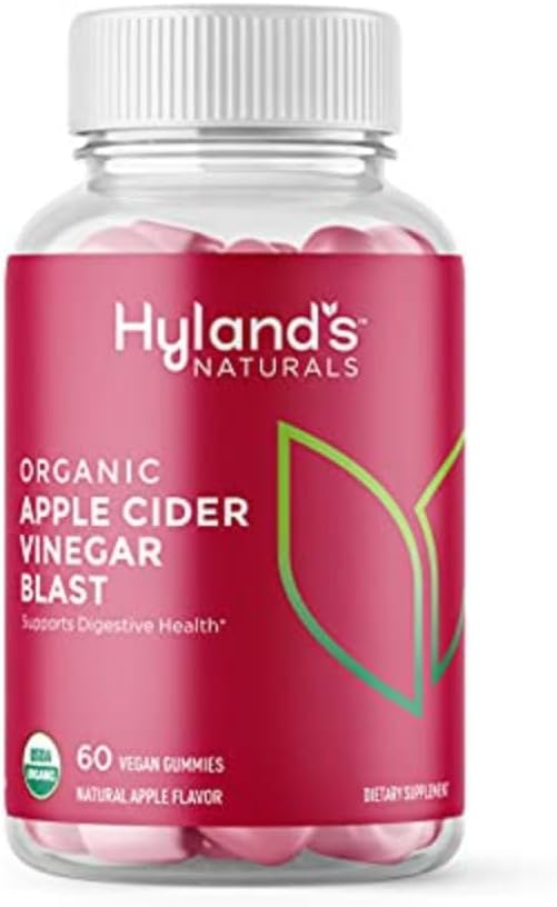 Hyland'ın Organik Apple Cider Vinegar Blast Gummies, Digestive Health Support, 60 Vegan ACV Gummies (30 Days)