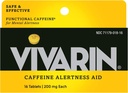 Vivarin, Caffeine Pills, Dose başına 200 mg Caffeine, Güvenli ve Etkili Bir şekilde Awake, No Sugar, Calories veya Hidden Materialss, Energy Supplement, 16 Tablet (6 Pack)