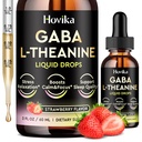 GABA L-Theanine Drops - Liquid GABA L-Theanine Supplement with L-Theanine, Ashwagandha, Magnesium Glycinate, Vitamin C, B6 - Support Sleep, Relaxation, Calm Mood & Focus - Strawberry Flavor, 2 Fl Oz