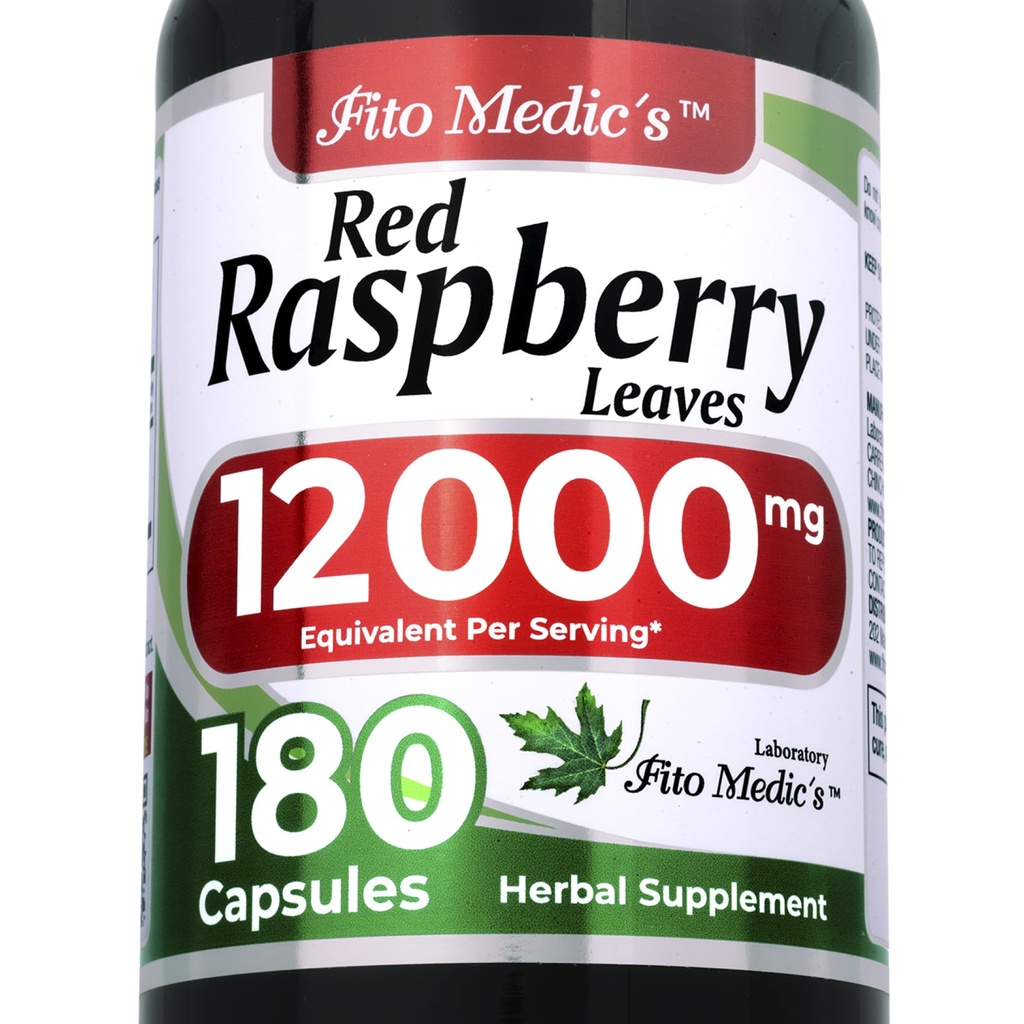 FITO MEDIC'S Lab Red Raspberry Leaf | 180 Capsules | Raspberry Leaf Capsules | Ultra high Absorption.