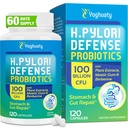 H. Pylori Defense Probiotics 100 Billion CFU - Lactobacillus Reuteri, Mastic Gum, Berberine, Zinc Carnosine, Green Tea, for Digestive & Gut Health, Stomach Comfort, Vegan, 120 Capsules