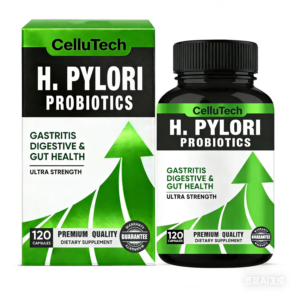 H.Pylori Support Probiotic for Stomach & Digestive Health | Supports Helicobacter Pylori Treatment & Gut Comfort | 120 Vegan Capsules