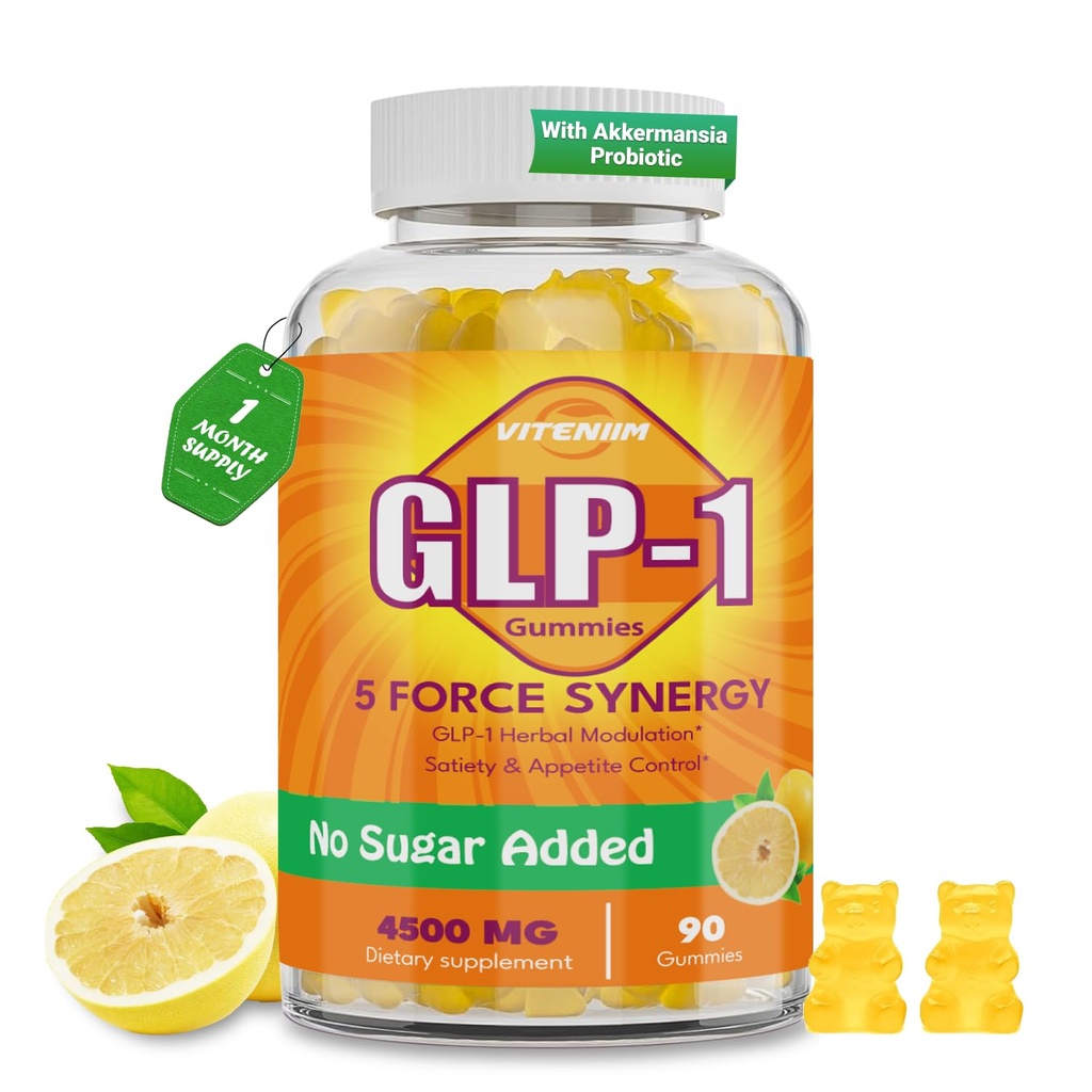 GLP ONE Probiotic Gummies – GLP-1 Supplement for Women & Men | with Berberine, Akkermansia, Magnesium & Turmeric | Zero-Sugar, Vegan Gut & Metabolic Wellness Supplement – 90 Count