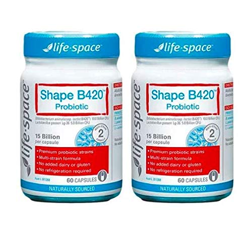 Life Space Shape B420 Probiotic 60 Capsules（2 Pack）- Super Saver
