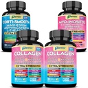 She Shines Set – Collagen, Cortisol & Myo-Inositol Bundle – Collagen Peptides I, II, III, V, X + Biotin, Hyaluronic Acid – Hormone Balance, Calm Energy & Glowing Skin